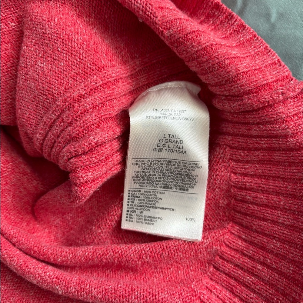 Gap Women's Coral Pink HeatherCotton Sweater - Picture 5 of 7